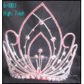Moda coroas de grande edição coroas personalizadas strass grande de diamante rosa tiara de strass